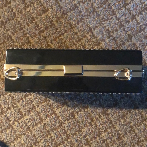 LAST🔥Black and silver crystal Hard-Case Clutch - Picture 6 of 7